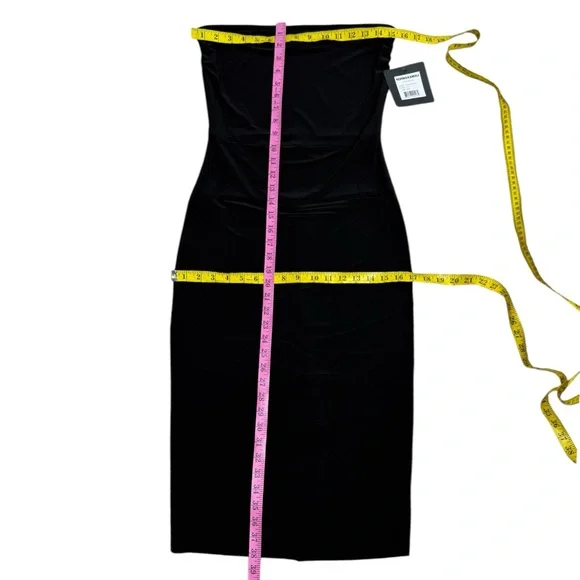 Norma Kamali CBK Black Strapless Fitted Sheath Dress Stretch Jersey Size Medium - Picture 7 of 11